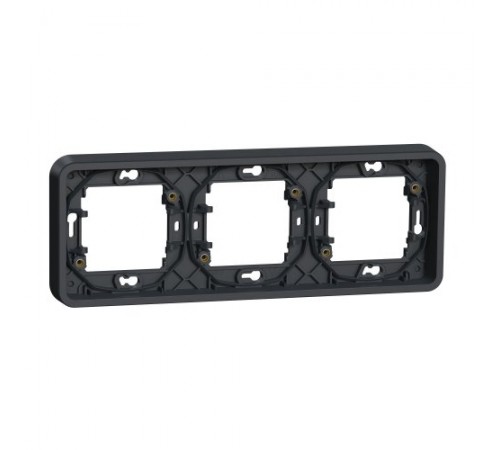 Рамка тримісна горизонтальна IP55, чорна, Mureva Styl Schneider Electric MUR34109