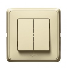 Выключатель 2-кл. Legrand Cariva 773705 цвет слоновая кость