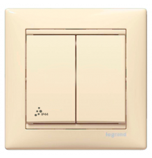 Переключатель 2-клавишный IP-44 Legrand Valena 774198, цвет слоновая кость