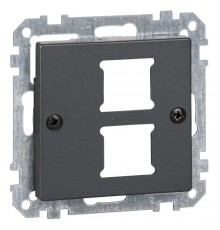 Панель розеток RJ11/RJ45, 2-а Merten SM MTN291214 антрацит