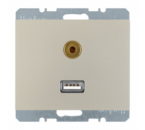 Розетка USB/3.5мм аудио, нержавеющая сталь, «K.5» 3315397004