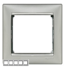 Рамка установочная 5-я Legrand Valena 770355, цвет «алюминий/серебряный штрих»