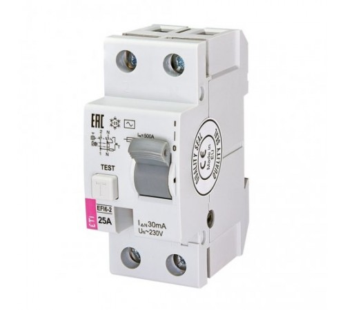 Реле дифференциальное (УЗО) EFI6-2 16/0,03 тип AC (6kA)