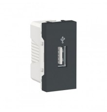 USB-конектор, 1-мод., Unica New NU342954 антрацит