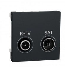 Розетка R-TV/SAT, оконечная, 2-мод., Unica New NU345554 антрацит