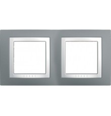 Рамка 2-а MGU2.004.858 Unica "Basic", колір сірий техно/білий