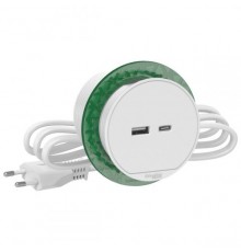 БЛОК РОЗЕТ. USB тип А + тип С , INS44008, белый