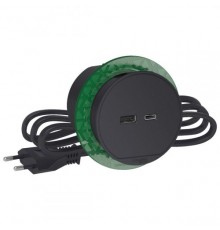 БЛОК РОЗЕТ. USB тип А + тип С , INS44009, антрацит