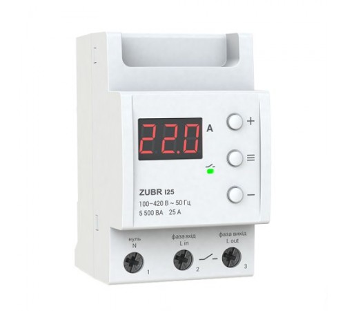 Реле тока ZUBR I25, 25А, 1ф, DIN Реле тока ZUBR I25, 25А, 1ф, DIN
