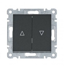 Выключатель для жалюзи "Контактор" Lumina, черный, 10АХ/230В , WL0323