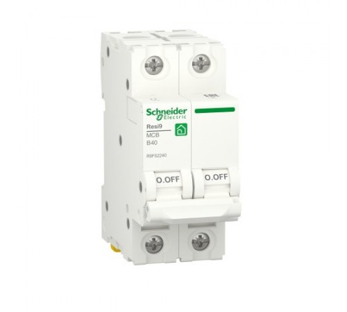 Автоматичний вимикач 2P, 40A, B, 6kA Schneider Electric Resi9