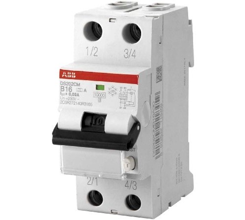 Дифференциальный автомат 2P Abb DS202С C16 30мА тип-A