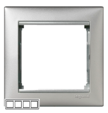 Рамка установочная 4-я Legrand Valena 770154, цвет алюминий
