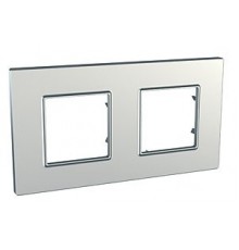 Рамка 2-а Unica MGU6.704.55, «Quadro» колір Срібло