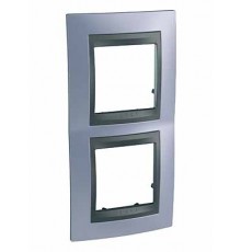 Рамка 2-а верт. Unica Top блакитний берив/графіт MGU66.004V.298