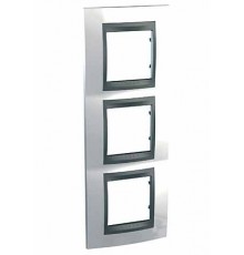 Рамка 3-я верт. Unica Top белоснежный/графит MGU66.006V.292