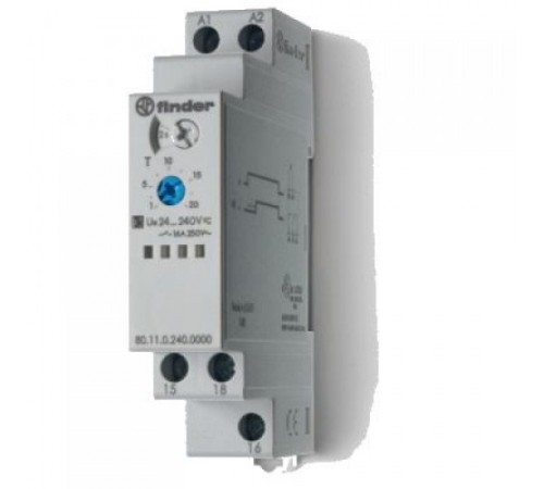 Реле часу із затримкою включення, 1ПК, 24-230VAC/DC Finder 801102400000