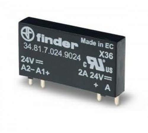 Реле ультратонке твердотільне вх.24VDC вих.2А 24VDC Finder 348170249024 Реле ультратонке твердотільне вх.24VDC вих.2А 24VDC Finder 348170249024