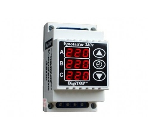 Реле напряжения 3-х фазное DigiTop VP-380V DIN