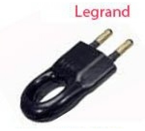 Вилка c кольцом 2-контактная Legrand 50163, цвет черный Вилка c кольцом 2-контактная Legrand 50163, цвет черный